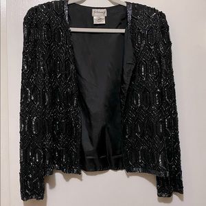 Vintage Stenay Black Sequined Top